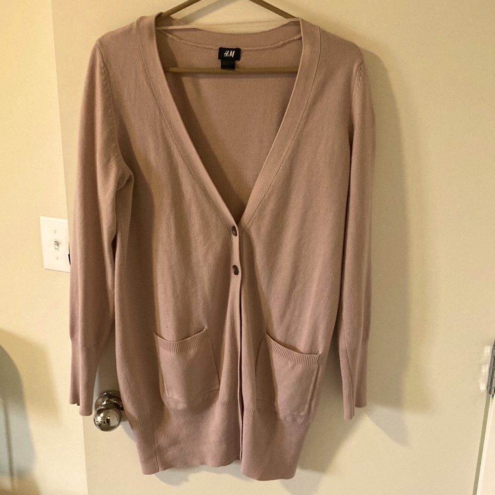 Rose colored cardigan. Size M